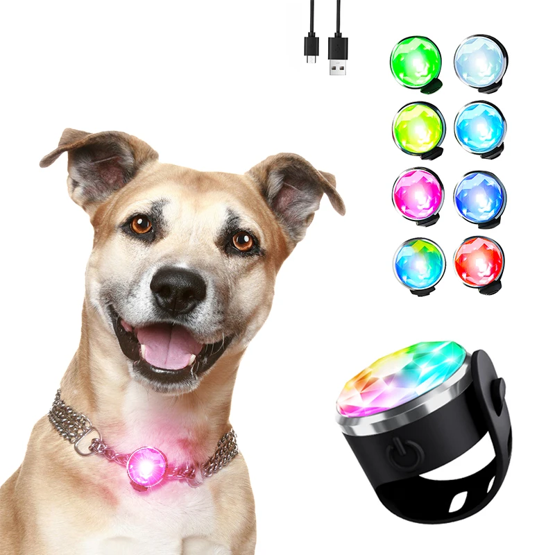 UMIONE Custom RGB LED Dog Accessories Pet Pendant Clip On Light For Dog Necklace Collar Harness Leash With Night Walking