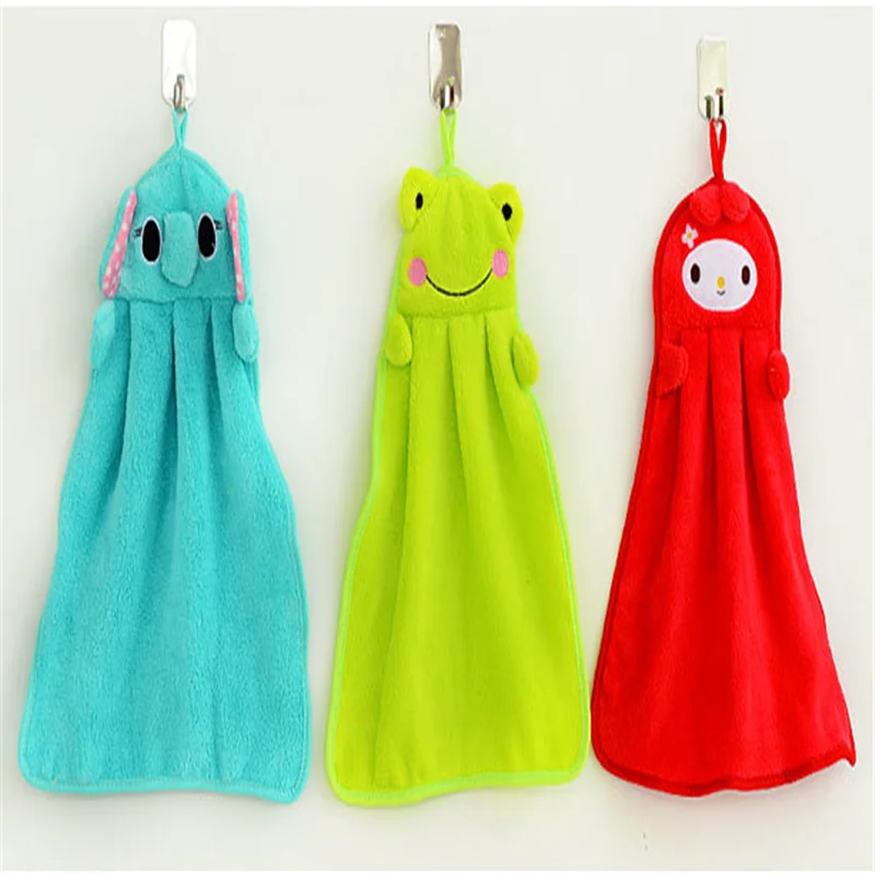cartoon Coral Fleece microfiber towel hanging hand kitchen towel