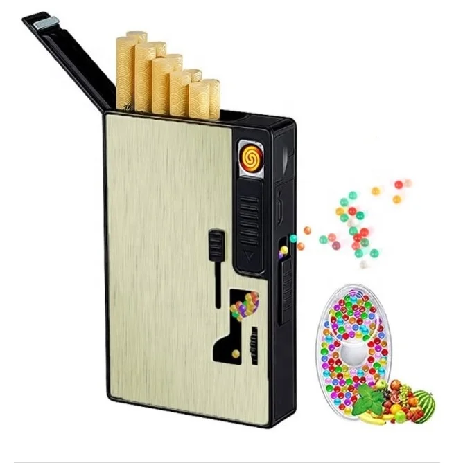 Lovisle Tech Windproof Dual Arc USB Lighter LED Power Display Plasma Cigarette Holder Lighter Burst Beads