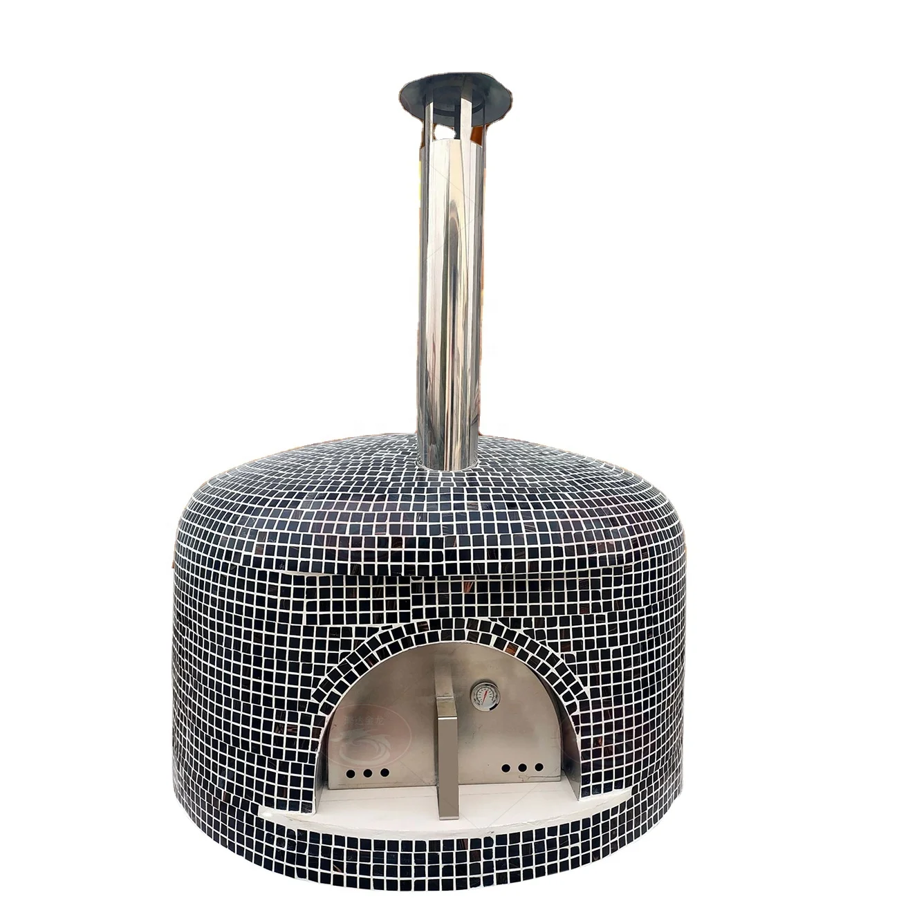 spinning cart handmade custom outdoor kitchen wood fired pizza oven clay restaurant pizza equipment wood oven