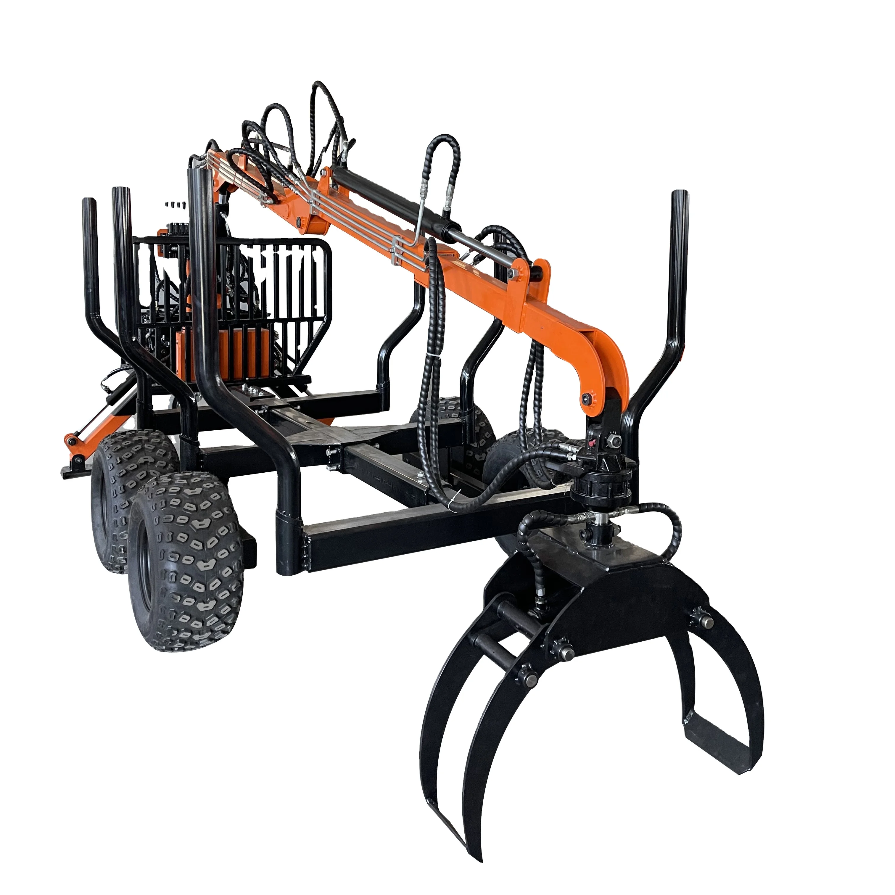 Лесной деревянный прицеп с краном бревенчатый кран погрузочный для трактора погрузчик