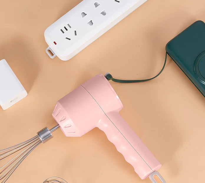 Home high quality 2 in 1 handheld electric whisk small wireless clumping foam cream whisk automatic grinder garlic mixer