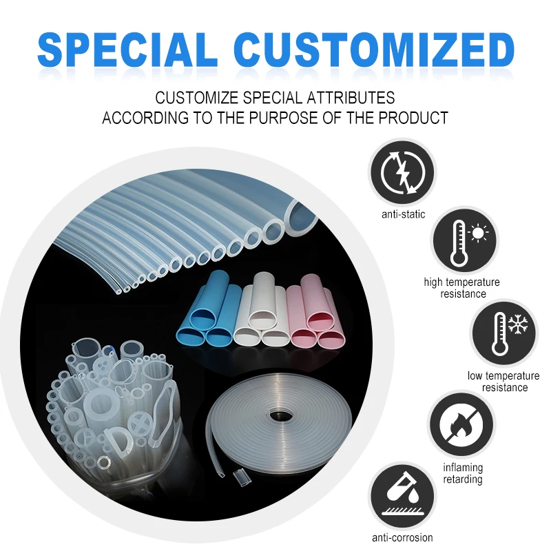 Platinum cured medical grade silicone tube Extruded silicone rubber hose Pharmaceutical hose Medical grade capillary hose