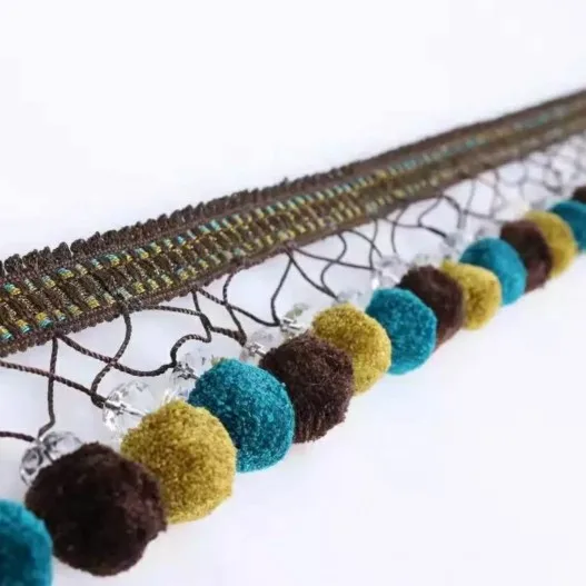 
Handmade Chain Decorative Curtain Pom Pom Fringe/curtain Lace 