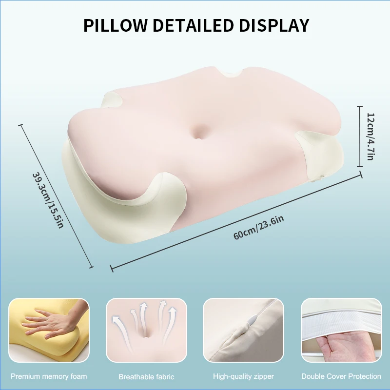 slow rebound sponge ergonomic pillow orthopedic cervical neck memory foam pillow for sleeping pain relief
