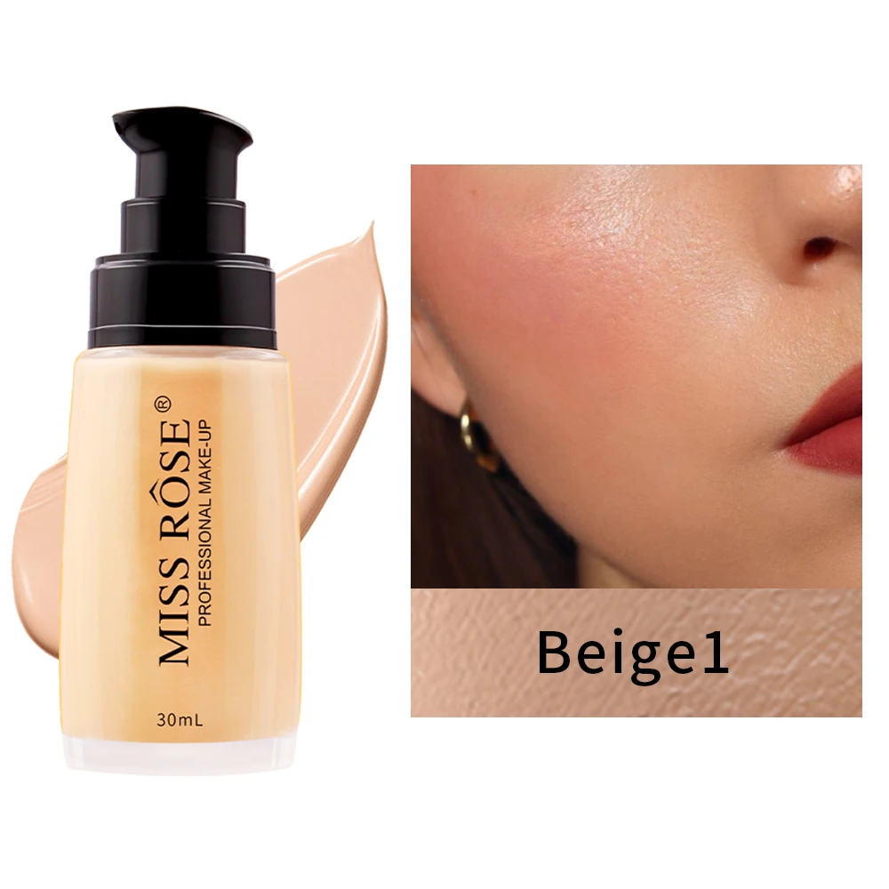 Miss Rose Liquid Foundation Moist Oil Control Face Whitening Long-lasting Conclear Makeup Cosmetics