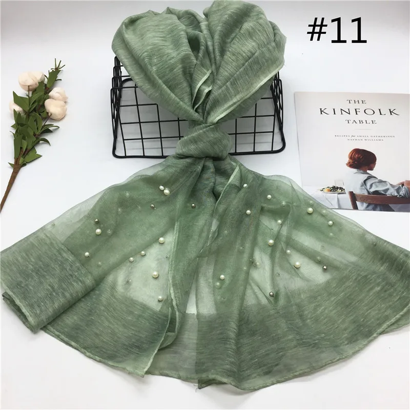 wholesale hot-sale organza pearl scarves dubai women hijab shawls soft cotton hijab