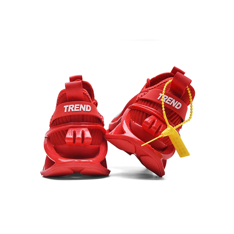 Accept Custom Breathable Running Sneakers Red Rubber Non-Slip Outdoor Casual Walking Shoes Sport Wing