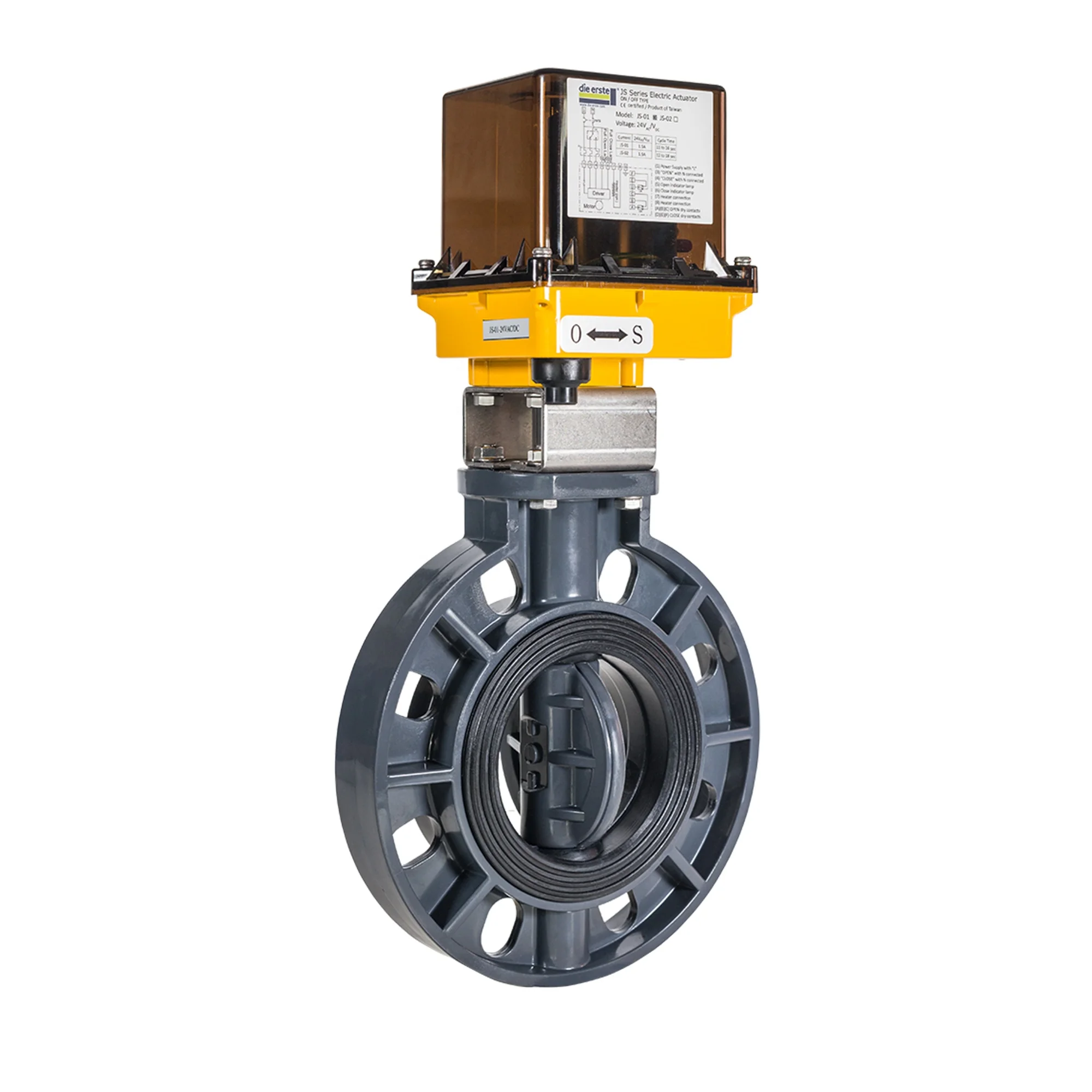 Butterfly Valve Flanged -On/Off -  actuator 24vac - butterfly valve - flange - sale for irrigation - PVC OEM Customize