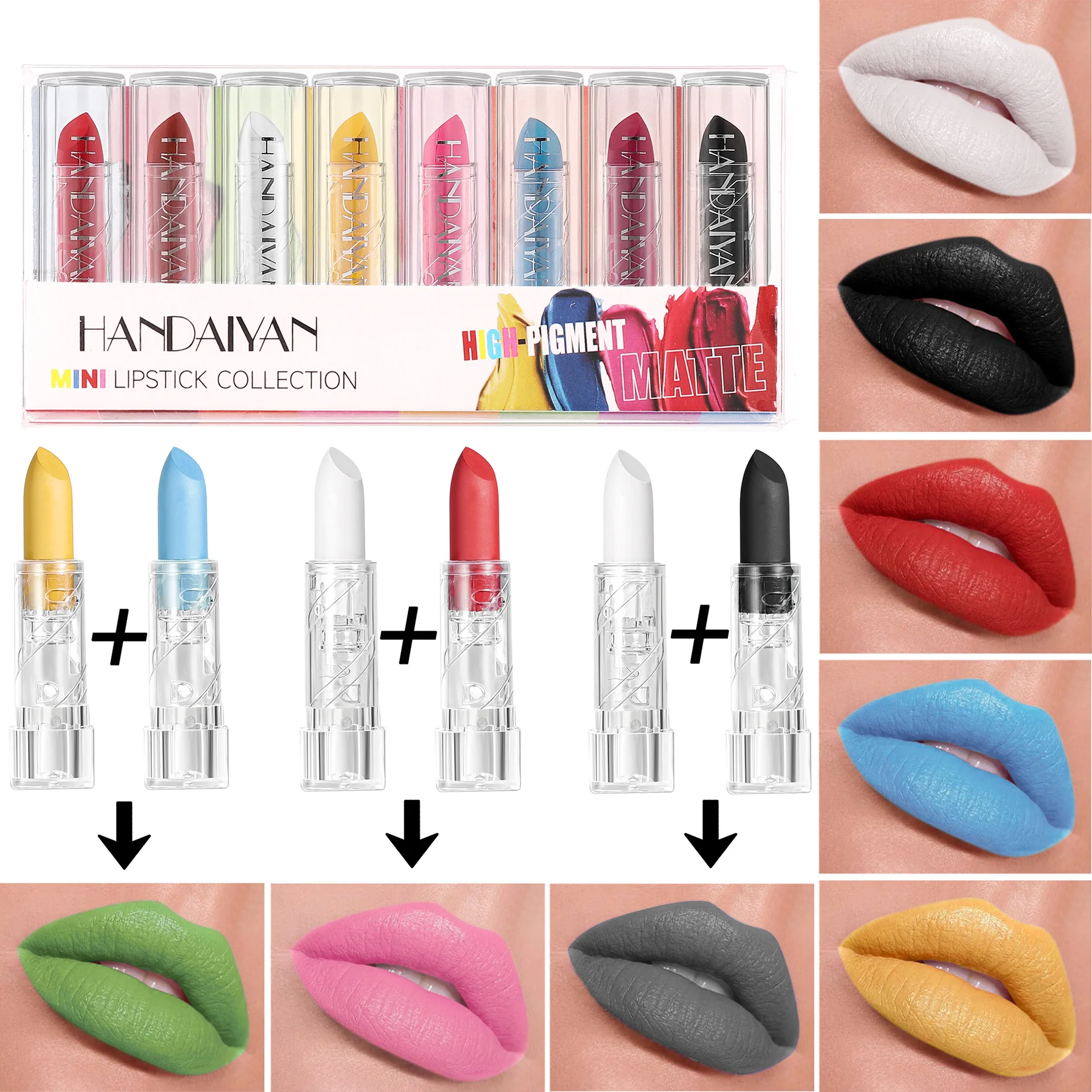 Black Lipstick No Logo Moisturizing Full Transparent Square Matte Lipstick Multi-Color Option Low Price