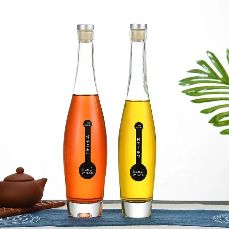 fancy clear round kitchen glass olive oil bottle small glass bottles for oils with golden lids