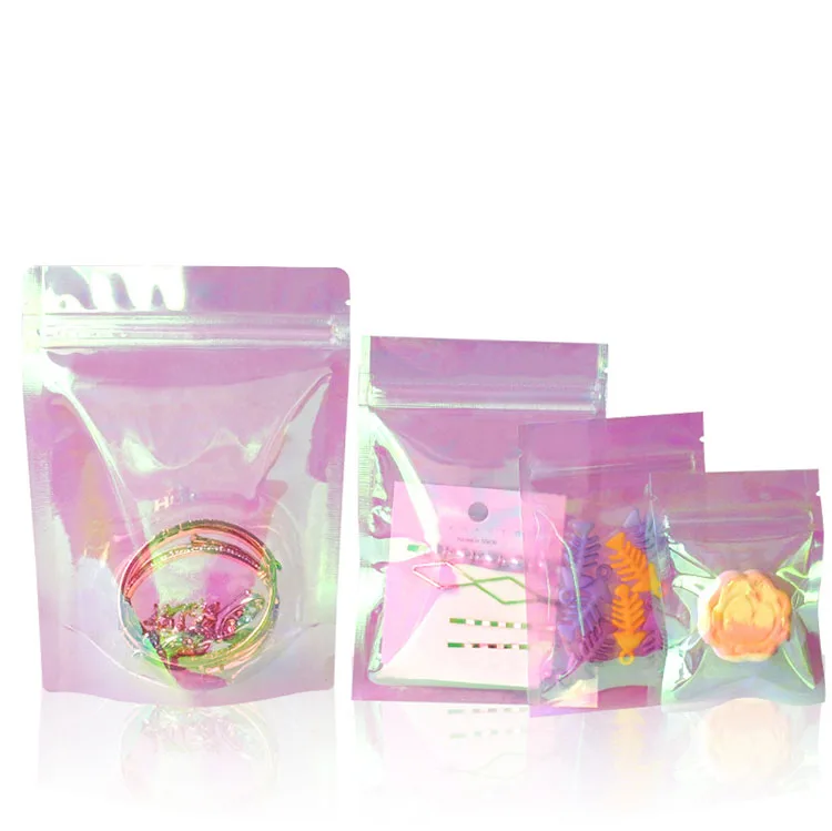 Custom Printed Small Jewelry Packaging Plastic Bags Wholesale Zipper Bags With Logo Mini Earring Ziplock Zip Pouch
