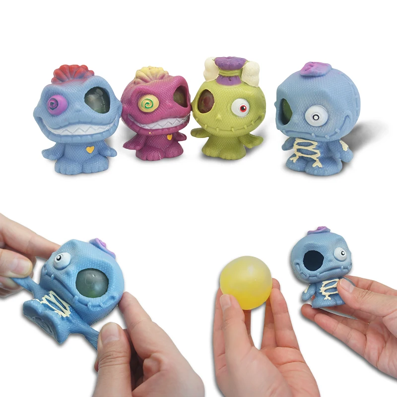 Decompression Voodoo Doll Toy Soft TPR Eyes Out Prank Toy Halloween Popular Gift Funny Toy Filled with Beads Ball