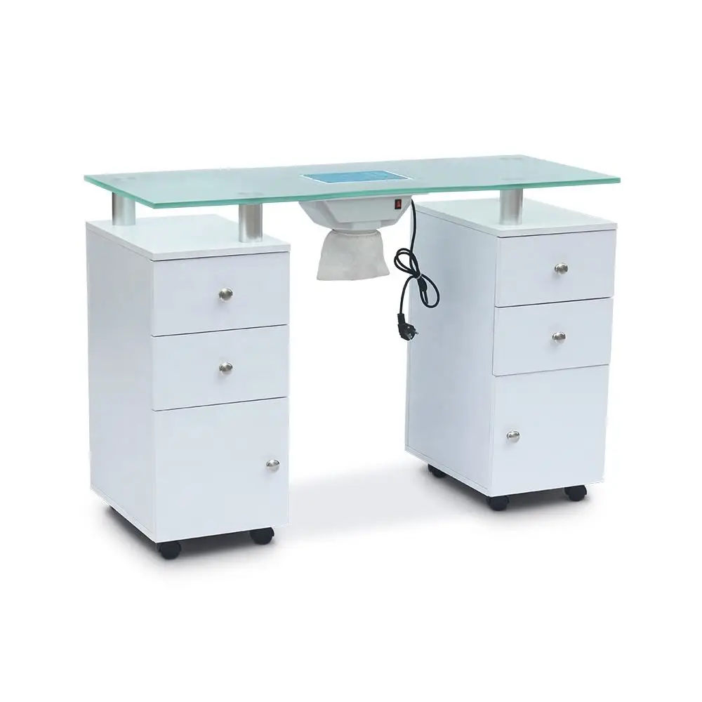 Modern Style Cheap wood top Beauty Salon Furniture Manicure nail tables With Fan