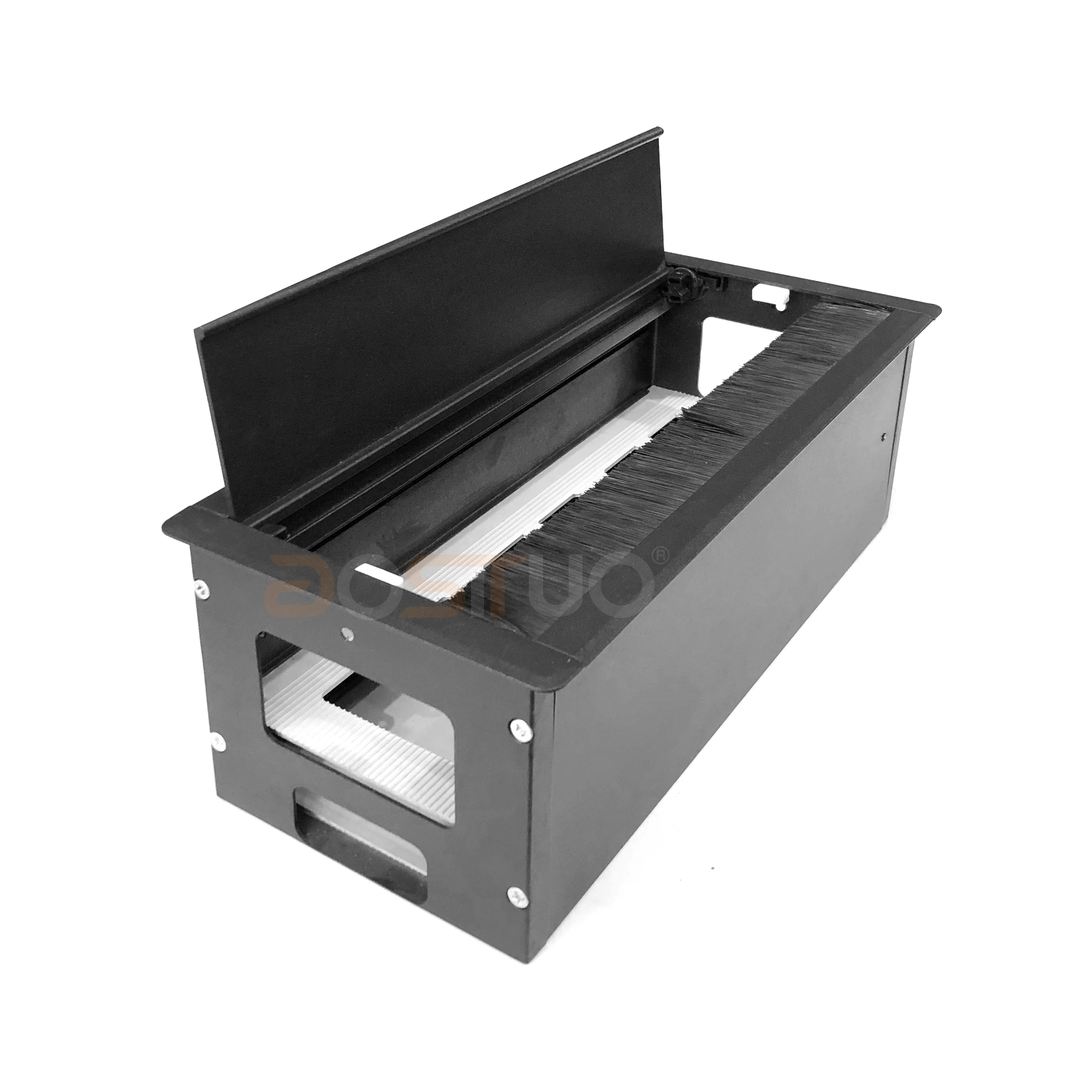 High Quality Aluminium Wire Management Outlets Box Wall Section Organizer Office Furniture Flooring Soft Closing Cable Grommet