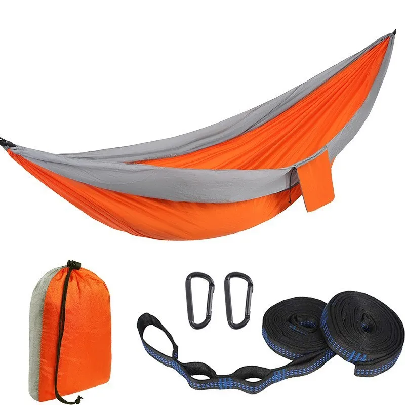 Super Light 2 Person Double Foldable Camping Nylon Hammock with Tree Strap Carry Bag for Travel Hiking