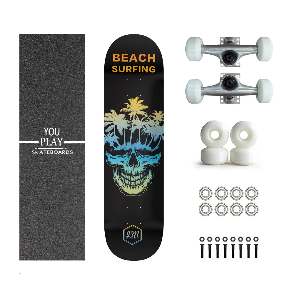 Wholesale 7 Layer Maple wood Double Kick Concave SkateBoard deck Tricks Skateboards for Kids and Beginners