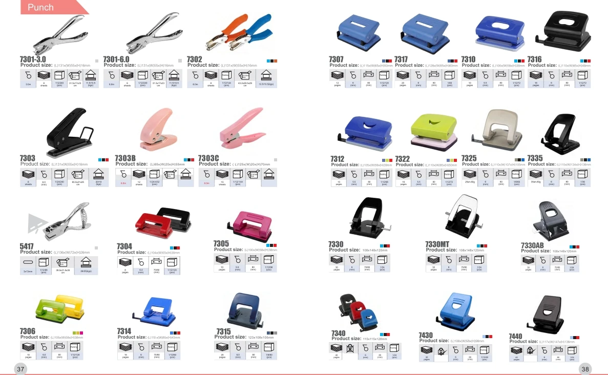 Essential for Punching, Standard 2 Hole 80mm Paper Punch With 10 Sheets Paper in Office and School(5.5mm/6mm)