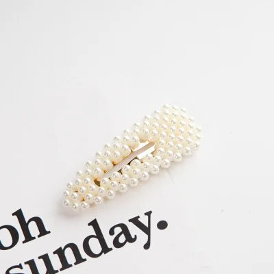 Newest Design Luxury Imitations Pearl Hair Clip Round Shape Square Shape heart Shape Star Pearl Hair pin for women
