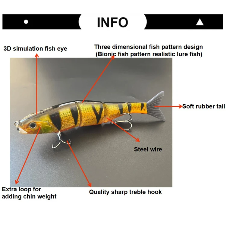 New Arrival 178mm 57g Sinking 4 Jointed Swimbait With Soft Removable Tail And Extra Hook Hanger Fishing Lures