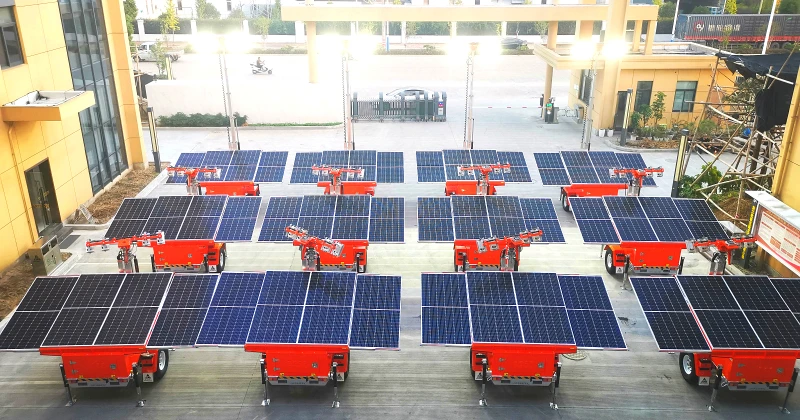 H Top Sale Mobile Retractable Large Sports Industrial Solar Light Tower LED Lights with Camera