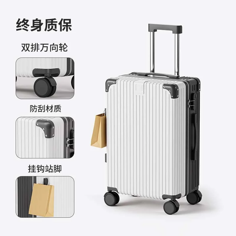 Multifunctional Carry-On Spinner Wheel Suitcase with Aluminum Frame and TSA Lock ABS Boarding Lockbox for Travel