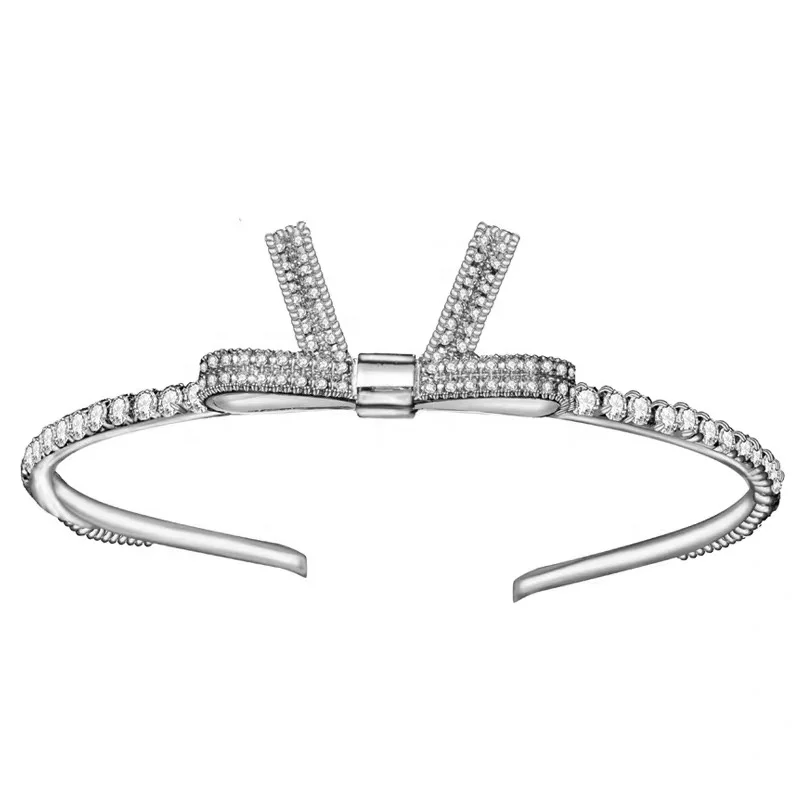 Новый модный обруч для волос со стразами и бантом