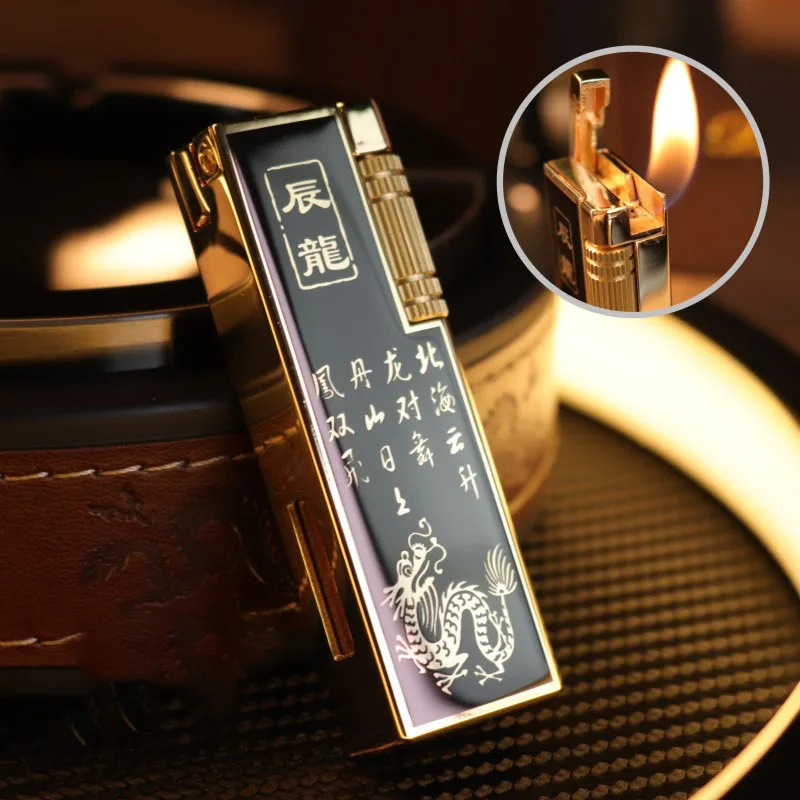 High Quality Metal Thinner Retro Grinding Wheel Open Flame Cigarette Lighter