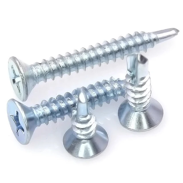 China Made New High Quality Blue white zinc Self Drilling Screw CSK Head Head Self Drilling Screw M4.2
