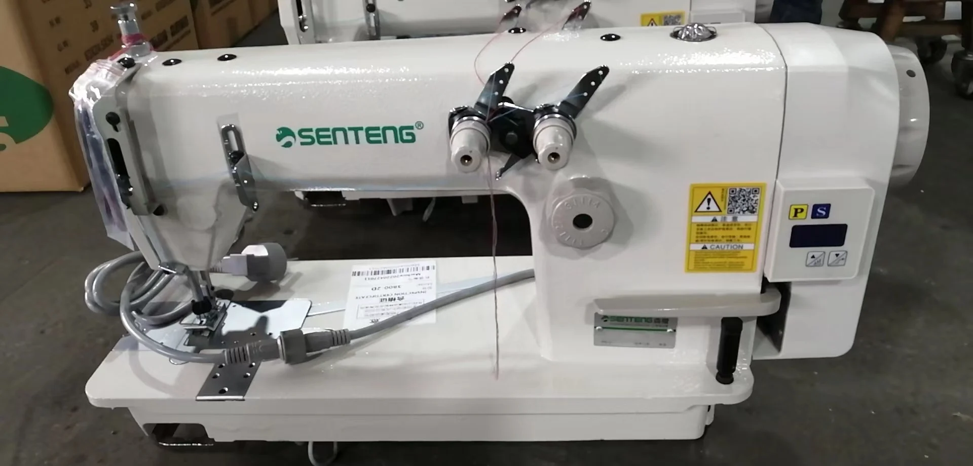 ST 3800-2D/PL  direct drive double needle chain stitch with puller lcokstitch sewing machine