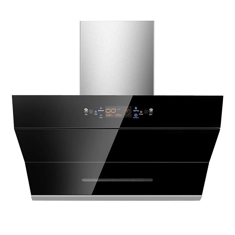 Modern Style chimney kitchen hood range stainless steel led touch Cooker Hoods Guangdong Smart wall mount RangeHood