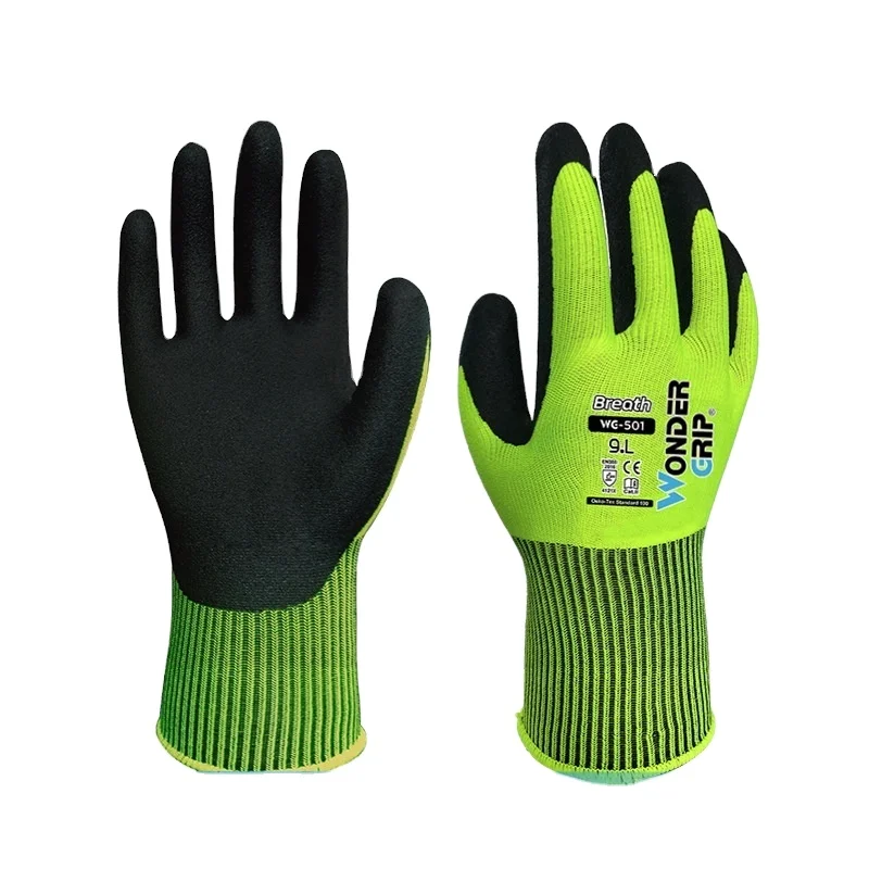 4121X  Non-Slip Abrasion-Resistant Palm Foam Coating Safety Gloves Breathable Fine Operating Gloves for Gardening anti cut