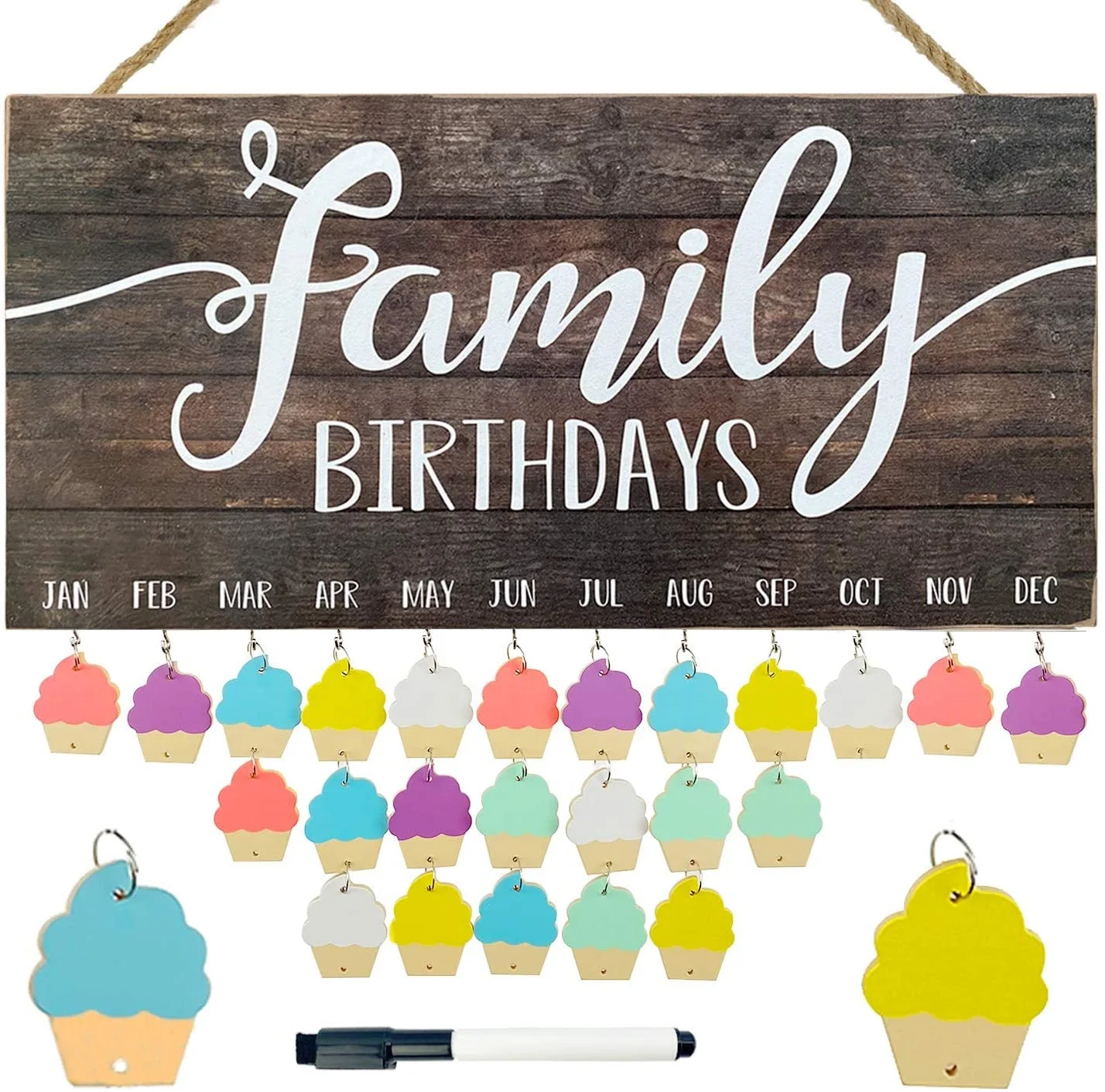 
Tags Birthday Calendar Reminder Board Wall Hanging Wooden Plaque 
