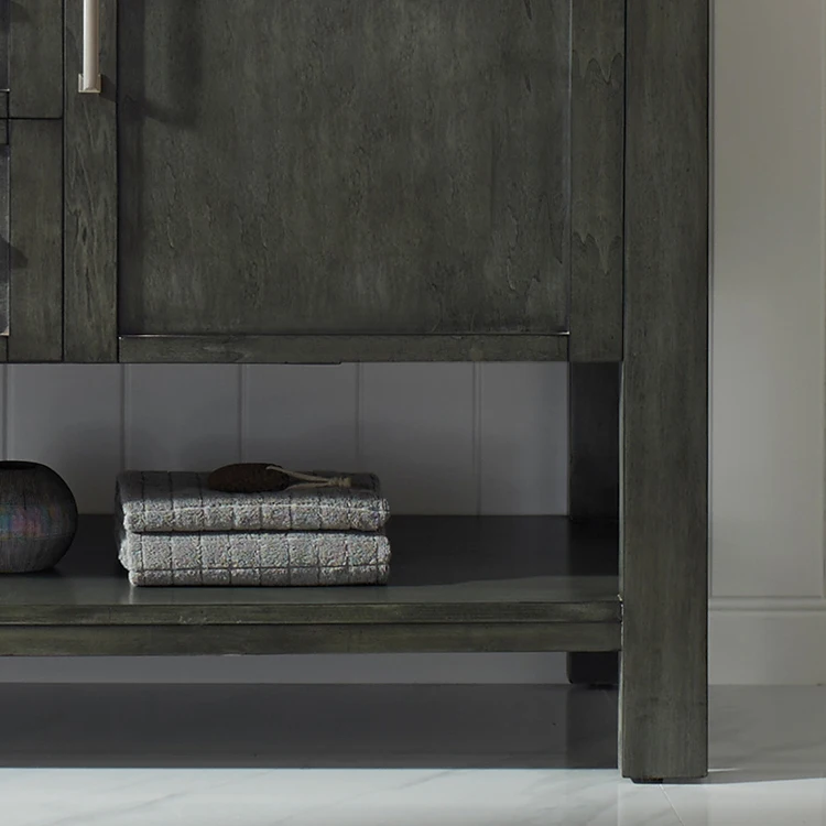 HILITE Luxury Hotel Wall-Hung Double Mirror Carrara Quartz Stone Countertop With Basin 2022 New Bathroom Cabinet Set Modern