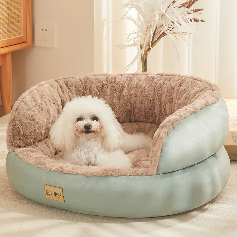 Wholesale Cute Cozy Comfy Winter Warm Indoor Washable Non Slip Round Pet Bed For Cats