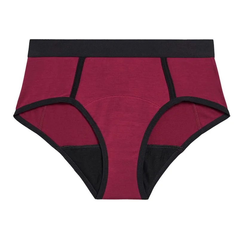 New Design Big Size 4XL Color Contrast Sport Menstruation Hygienique Panties High Waist Sanitary Menstrual Period Panties