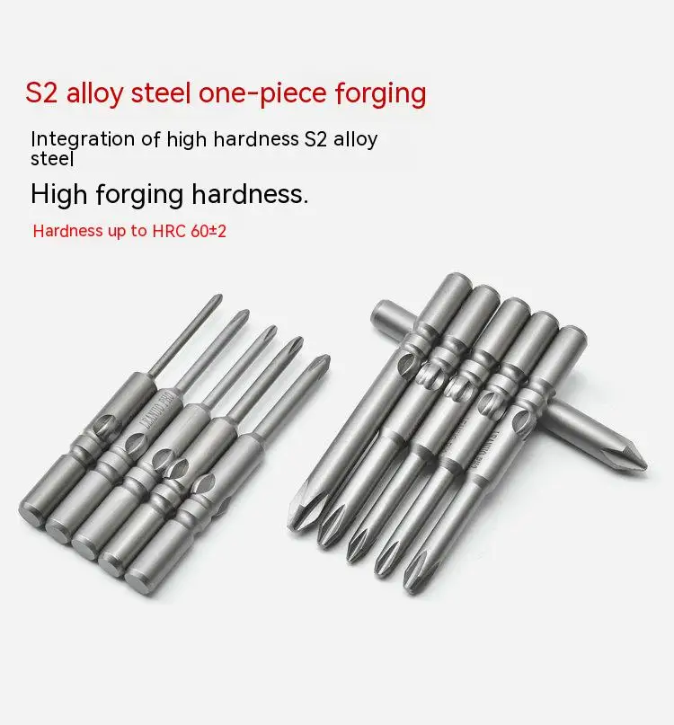 LEANUO 6MM round handle drive Phillips electric screwdriver head S2 Steel strong magnetic driver bit