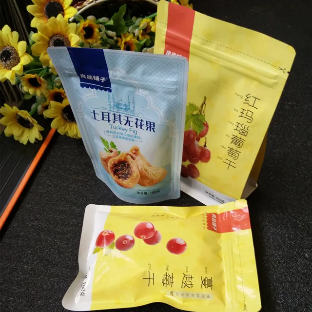 Custom printing snack packaging Resealable plastic Aluminum foil zipper bag