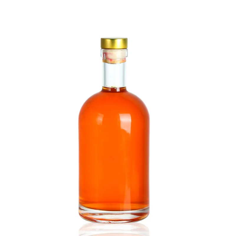 Vodka Bottle 750 ml 500ml 1l Customized Logo Matte Transparent Wine Glass Liquor Bottle
