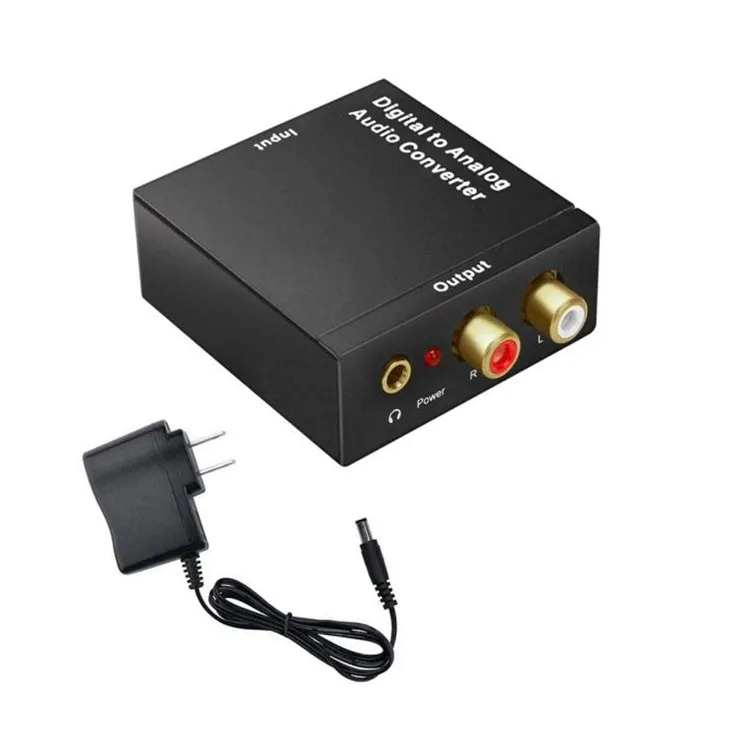 Digital Optical Coax Coaxial Toslink to Analog RCA L/R Audio Converter