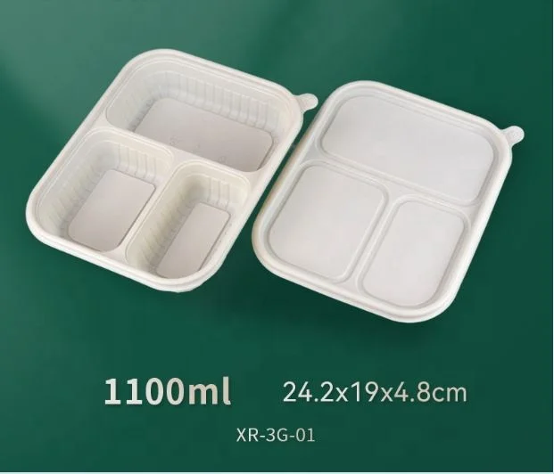 Compostable Eco-friendly Cornstarch Food Container Biodegradable Container Disposable Pla Corns Tarch Clamshell Bento Lunch Box