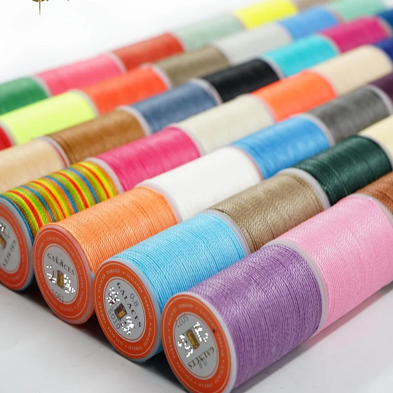 0.65mm Polyester Round Wax Hand-sewn Leather Waxed High Strength Polyester Sewing Thread Brands