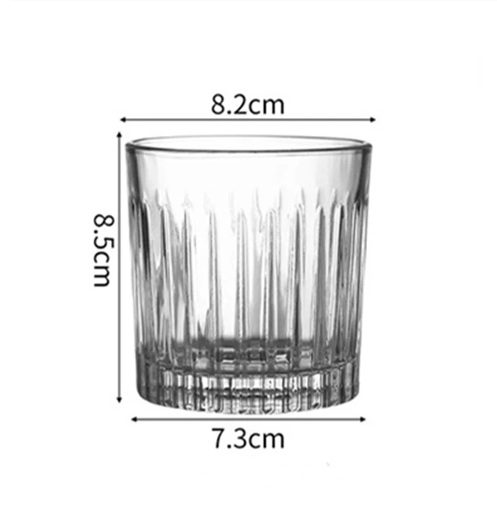 Japanese Stripe Vertical Pattern Coffee Container Home Transparent Juice Water Cup Ins Style Drinking Whiskey Wine Glasses