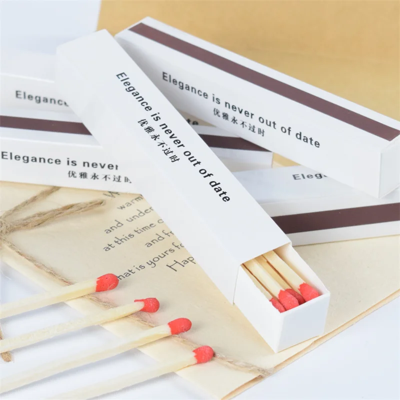 Colorful Long Safety Holder Wooden Matches In Glass Jar Bottle Apothecary Fancy Household Gift Match Glass Jar