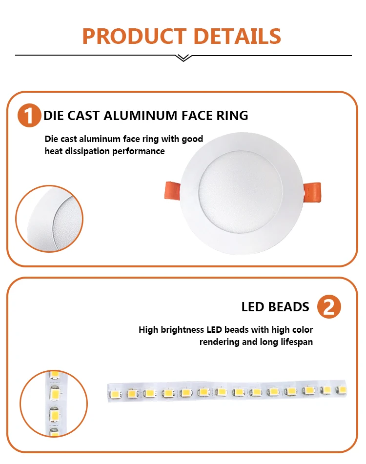 5CCT Switchable 4inch 9w Round Aluminum Recessed Slim Led Panel Light
