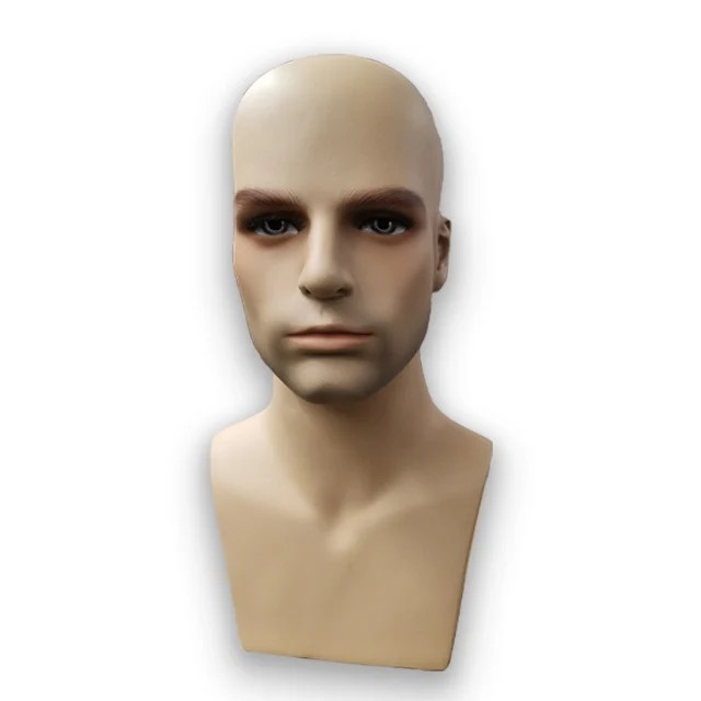 Wig Display Male Head Mannequin Lifelike Face Mannequin Head for Wig Display