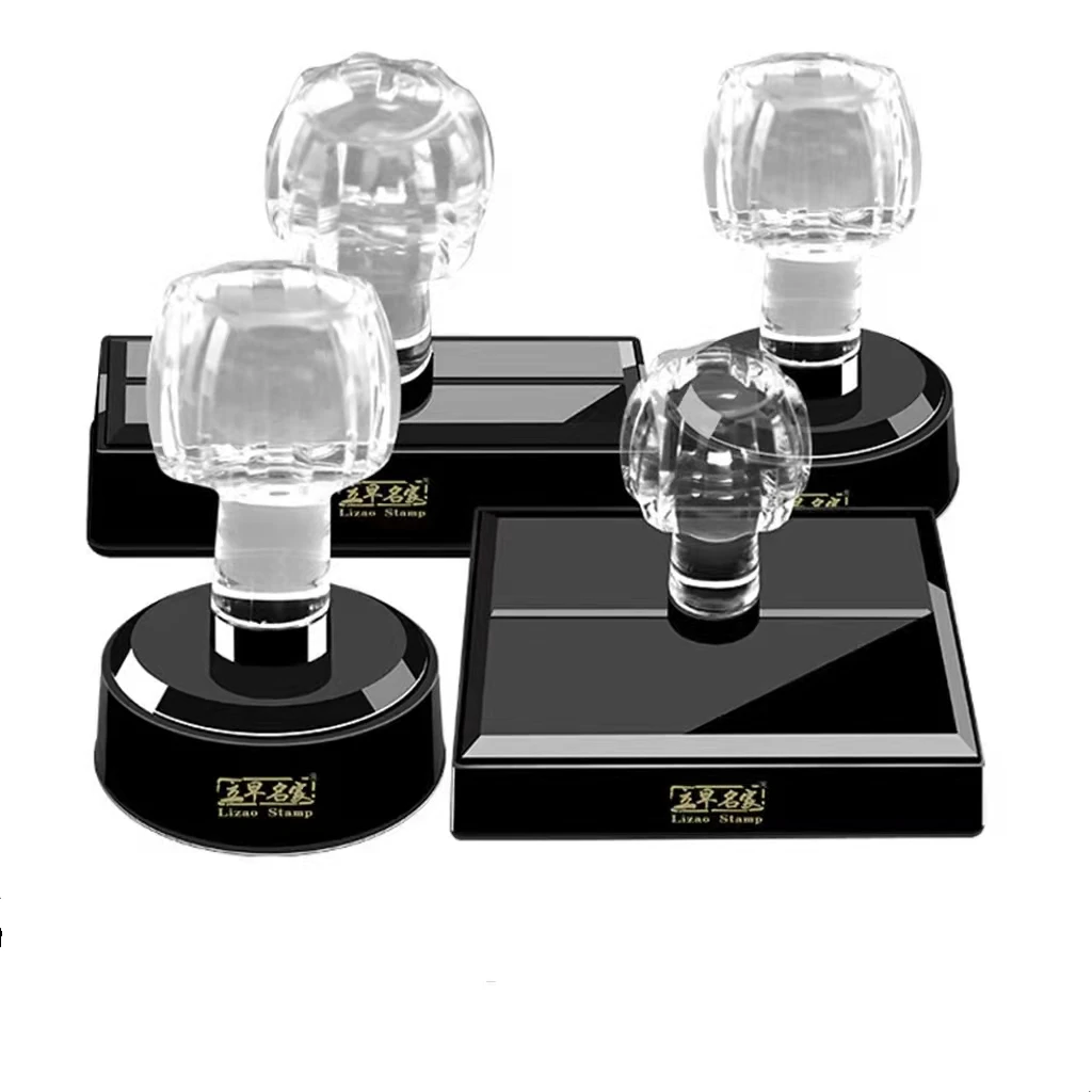 factory direct sale round  square  oval rectangle  lizao flash stamp crystal stamp
