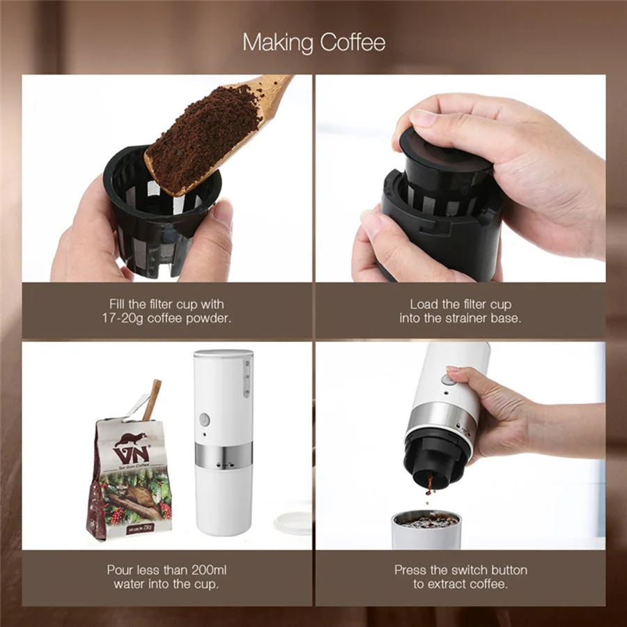 Portable Outdoor Personal Mini Brew drip K Cup Capsules Single Cup Coffee Machine For Electric Coffee Maker