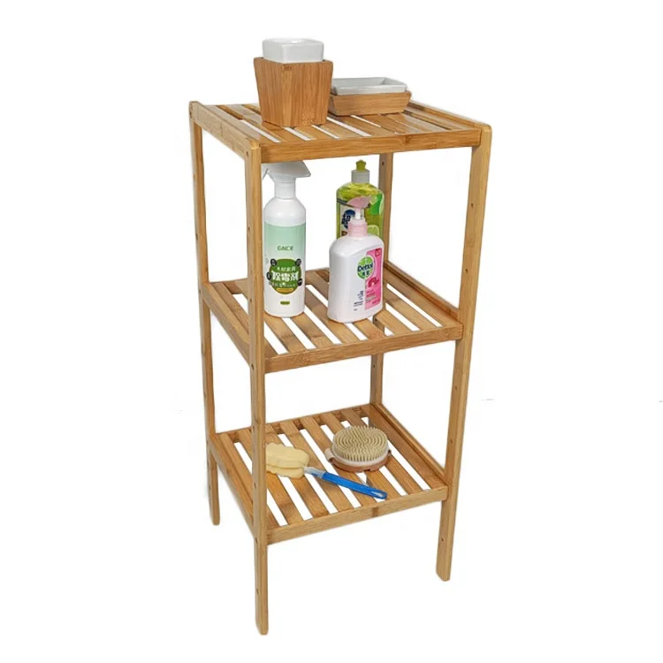 Hot Selling OEM/ODM Wooden Etagere Bathroom Caddy Shower Rack Estante De Madera Bamboo Bathroom Shelf For Home