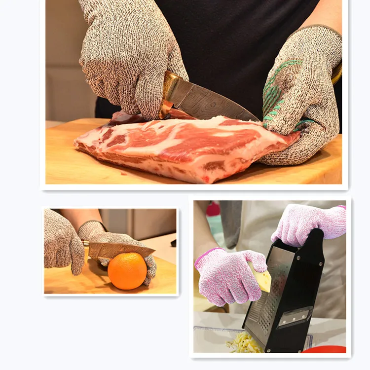 Food Grade Level 5 Proof Safety Hand Protection Yard Work Kitchen Anti Cut Resistant Gloves for Cutting
